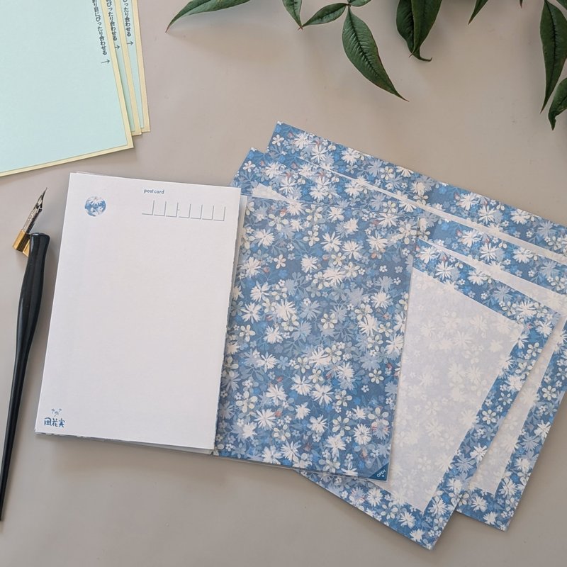 折页明信片 / 绣球花 / 日本制造 - 信封/信纸 - 纸 蓝色