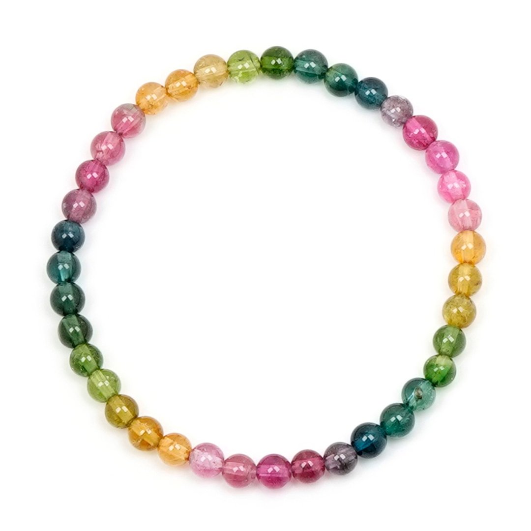【正佳珠宝】彩碧玺 顶级彩虹渐层碧玺 4.5-4.8mm 彩碧玺手珠 - 手链/手环 - 半宝石 多色