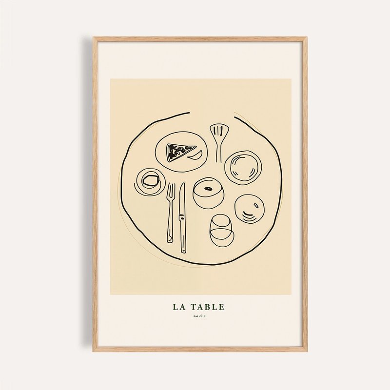 餐桌上的日常 La Table no.01 / 美食主题线条插画 - 海报/装饰画/版画 - 纸 