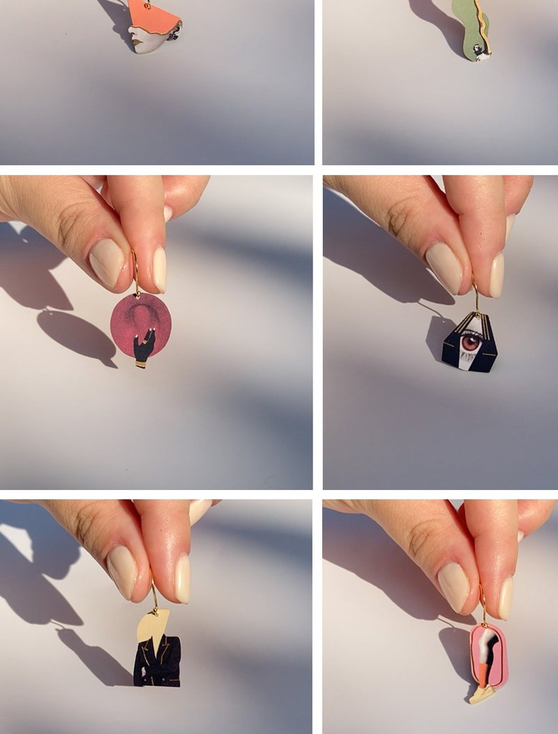 FLAT TRINKETS 散装 - 耳环/耳夹 - 纸 多色