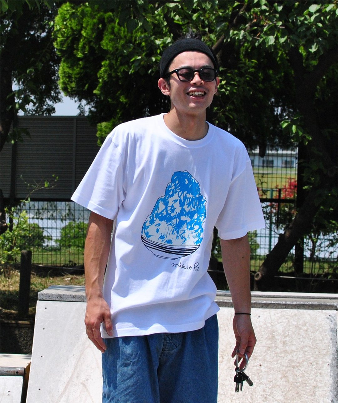 刨冰 Kakigori Shaved ice Men's t-shirt Blue Hawaii S M L XL 2XL 3XL - 男装上衣/T 恤 - 棉 白色