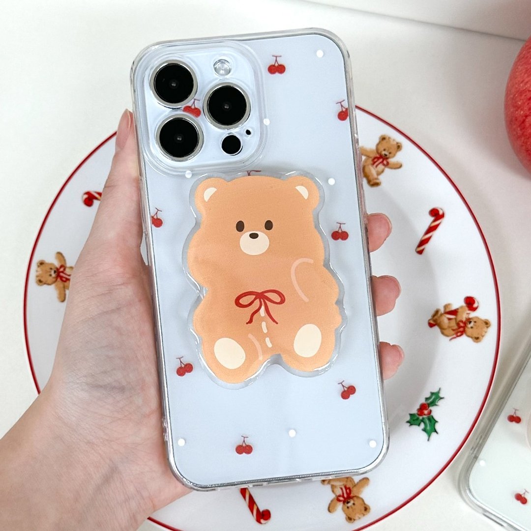 缎带熊 iPhone 手机壳 Grip 智慧托克套装 - 手机壳/手机套 - 塑料 多色