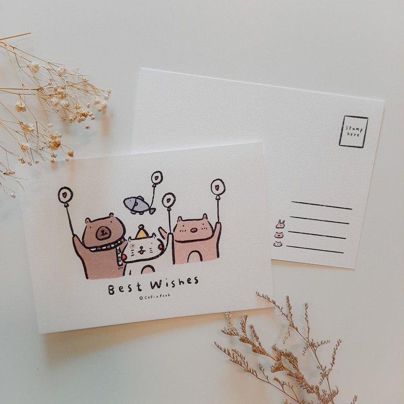 明信片－Best Wish - 卡片/明信片 - 纸 白色