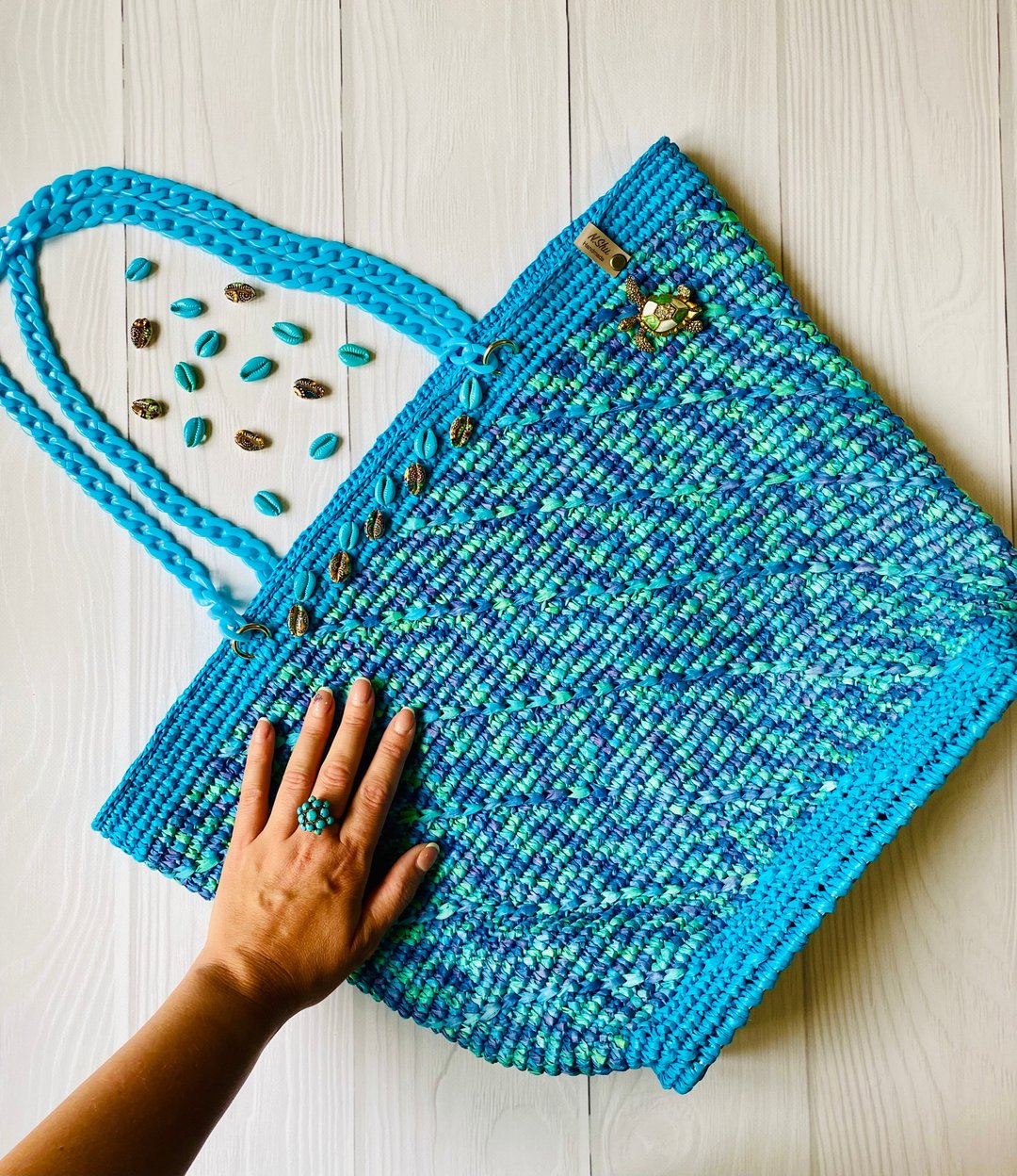 Multicolor Summer Big Bag  Big Bag - 手提包/手提袋 - 纸 蓝色
