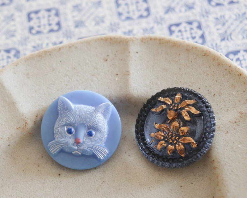 季节玻璃钮扣组•冬 ( 27mm 两入 ) - 陶艺 - 玻璃 蓝色