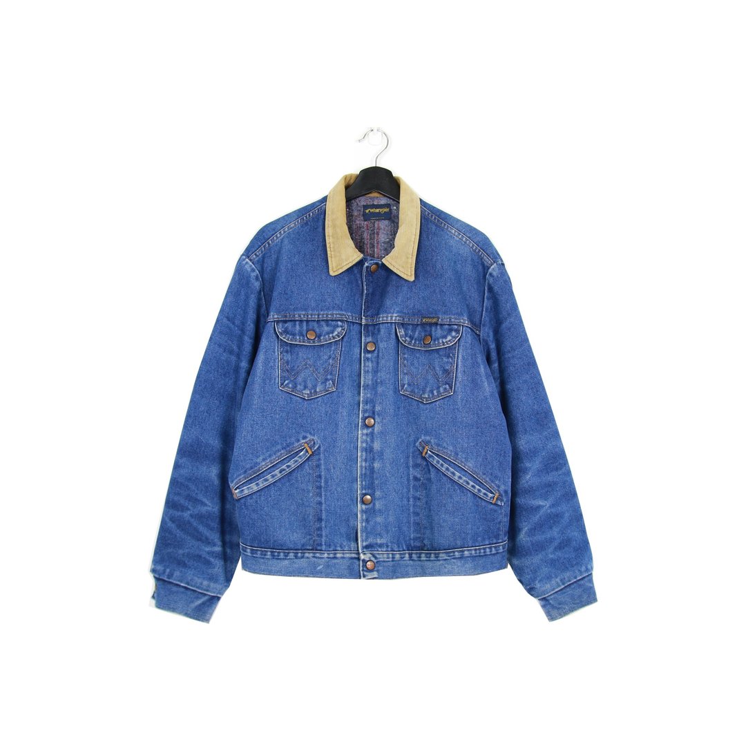 Back to Green:: Wrangler  蓝哥 内里铺棉 灯芯绒领 四口袋 vintage denim （DJ-11） - 男装外套 - 棉 