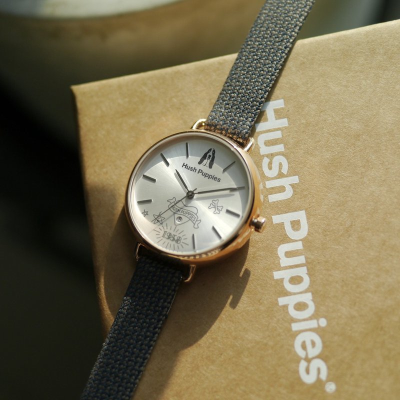 Hush Puppies 手绘风格休闲女表(HP3889)-玫瑰金 - 女表 - 不锈钢 金色