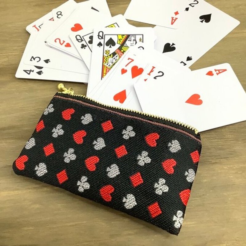【扑克牌图案】畳缘 迷你小包 卡片夹 零钱包 黑色 爱心 ♠️ - 化妆包/杂物包 - 其他材质 