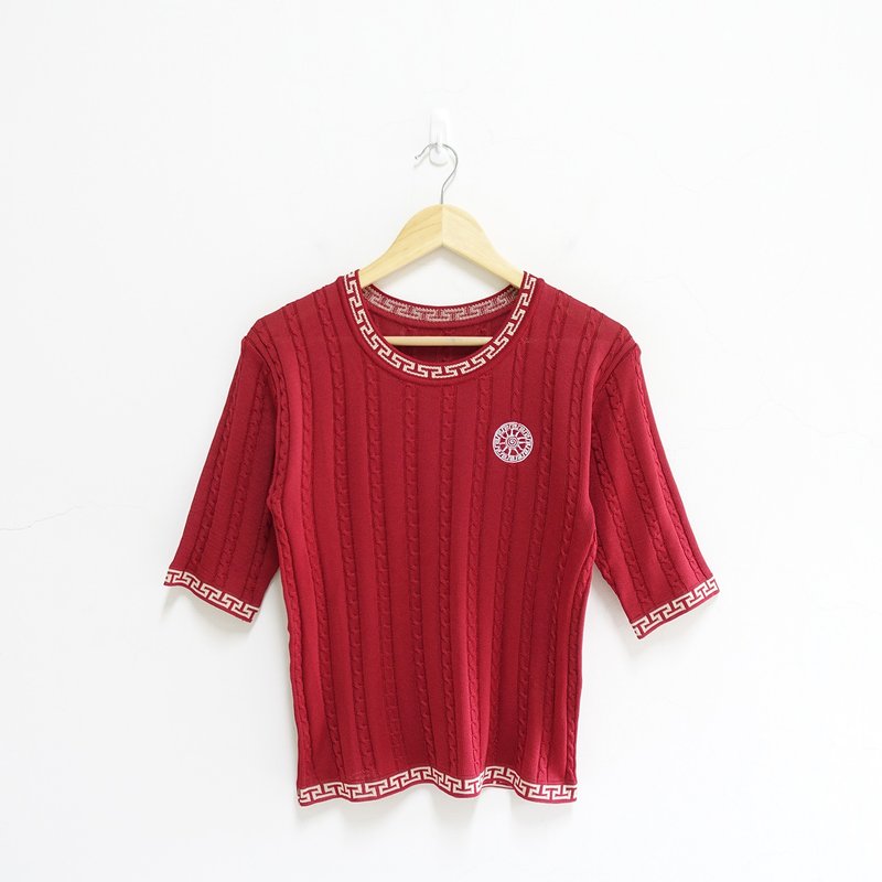 │Slowly│热情-古着衬衫│vintage.复古.文艺 - 女装上衣 - 聚酯纤维 红色