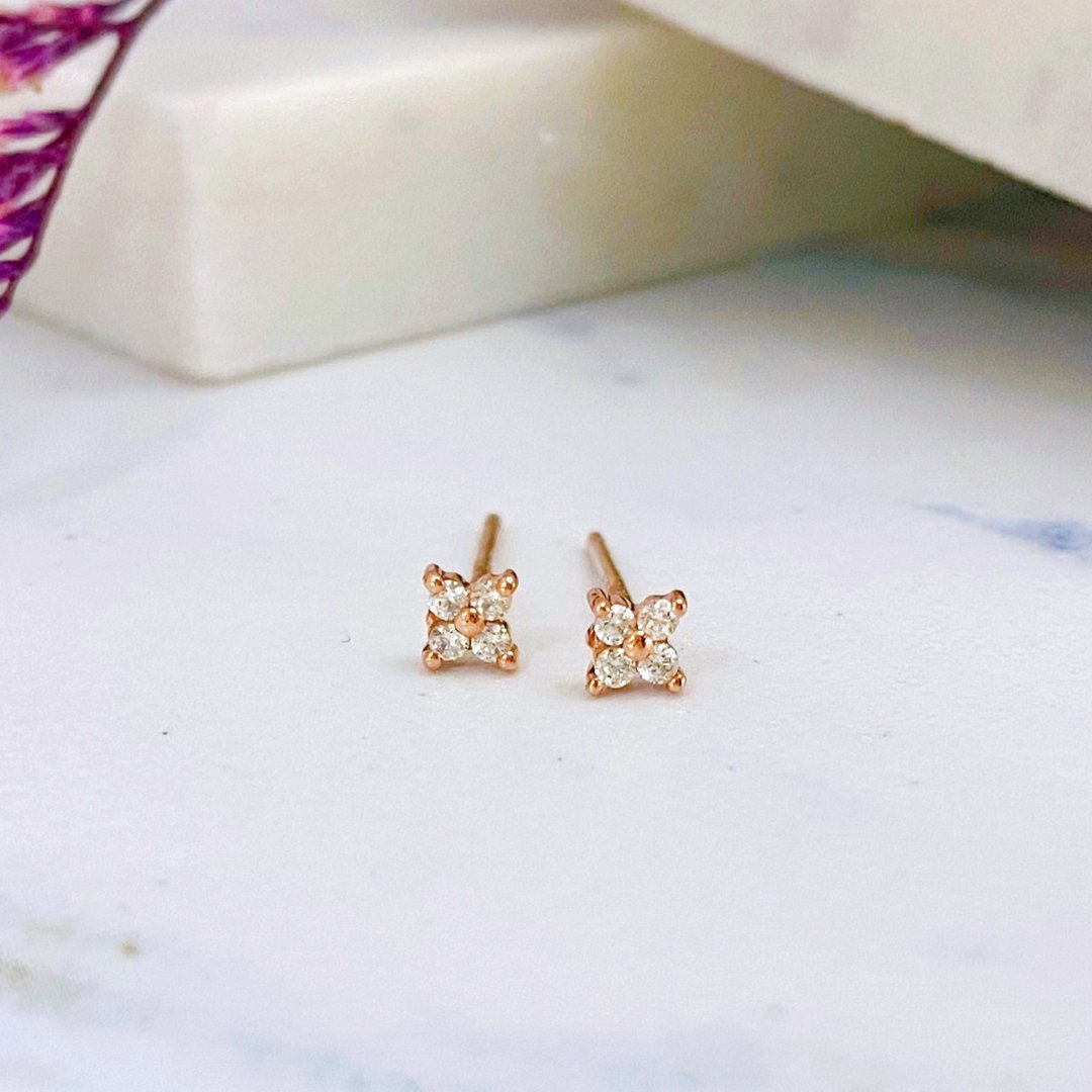14K | 清新小花_耳环 - 耳环/耳夹 - 贵金属 