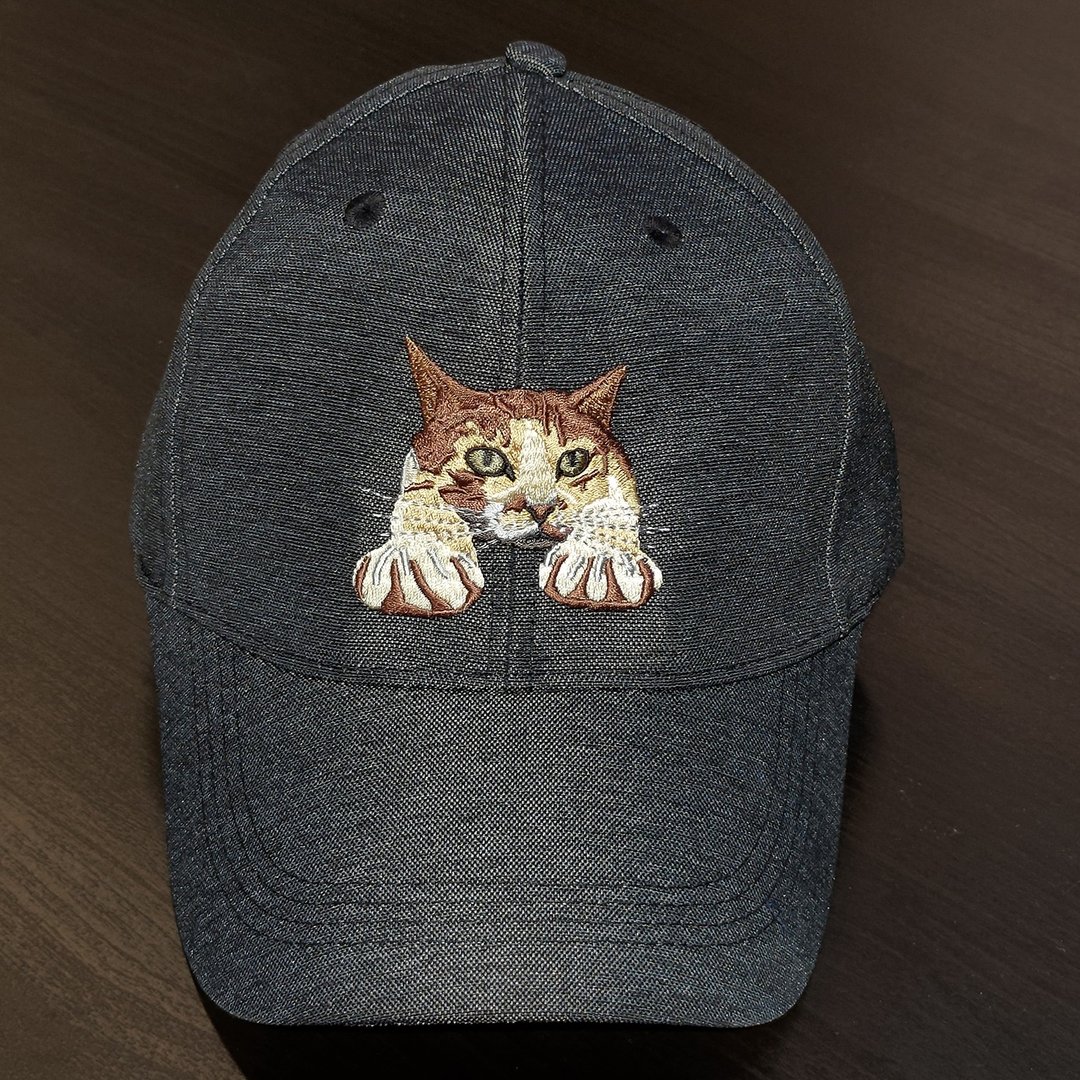 3猫小铺猫咪图案电绣帽-懒懒猫 - 帽子 - 棉 