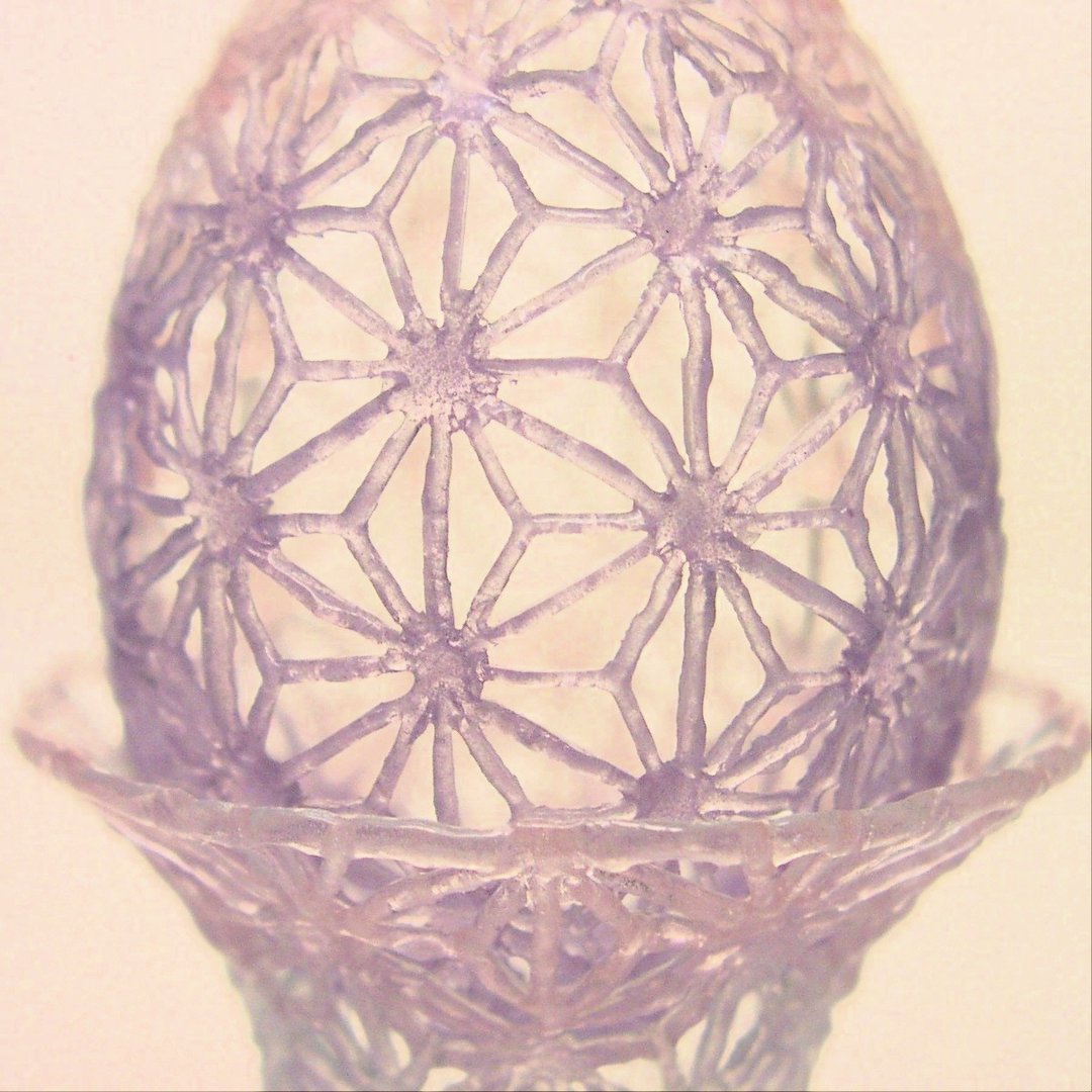 Glass hemp leaf lace egg (lavender &amp; pink) - 摆饰 - 玻璃 紫色