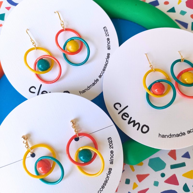 まるたままる 南国【耳环/耳夹】 - 耳环/耳夹 - 其他材质 多色