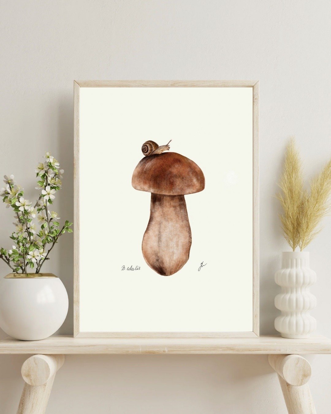 牛肝菌版画数位下载 - Boletus 蕈类壁挂艺术 - 电子手绘真人画像/绘画/插画 - 其他材质 
