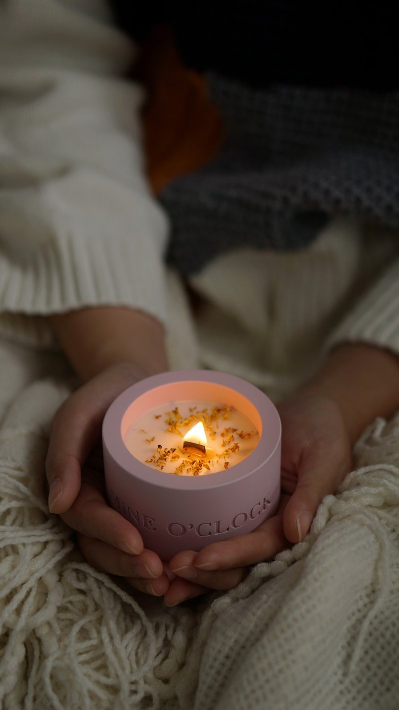 NO.001 - 十里桂花【水泥香薰杯】 - 香薰/精油/线香 - 蜡 粉红色