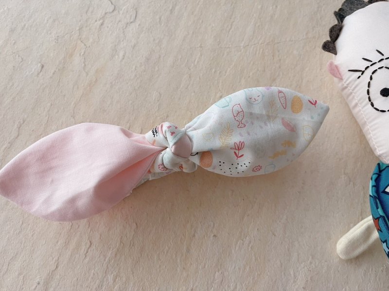 欢乐兔儿园。纯棉绑带式蝴蝶结宝宝发带 - 婴儿帽/发带 - 棉．麻 粉红色