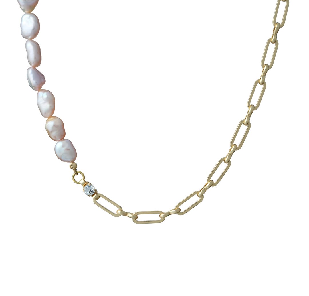 Pearl and the city in gold 城市珍珠系列-金 - 项链 - 铜/黄铜 金色
