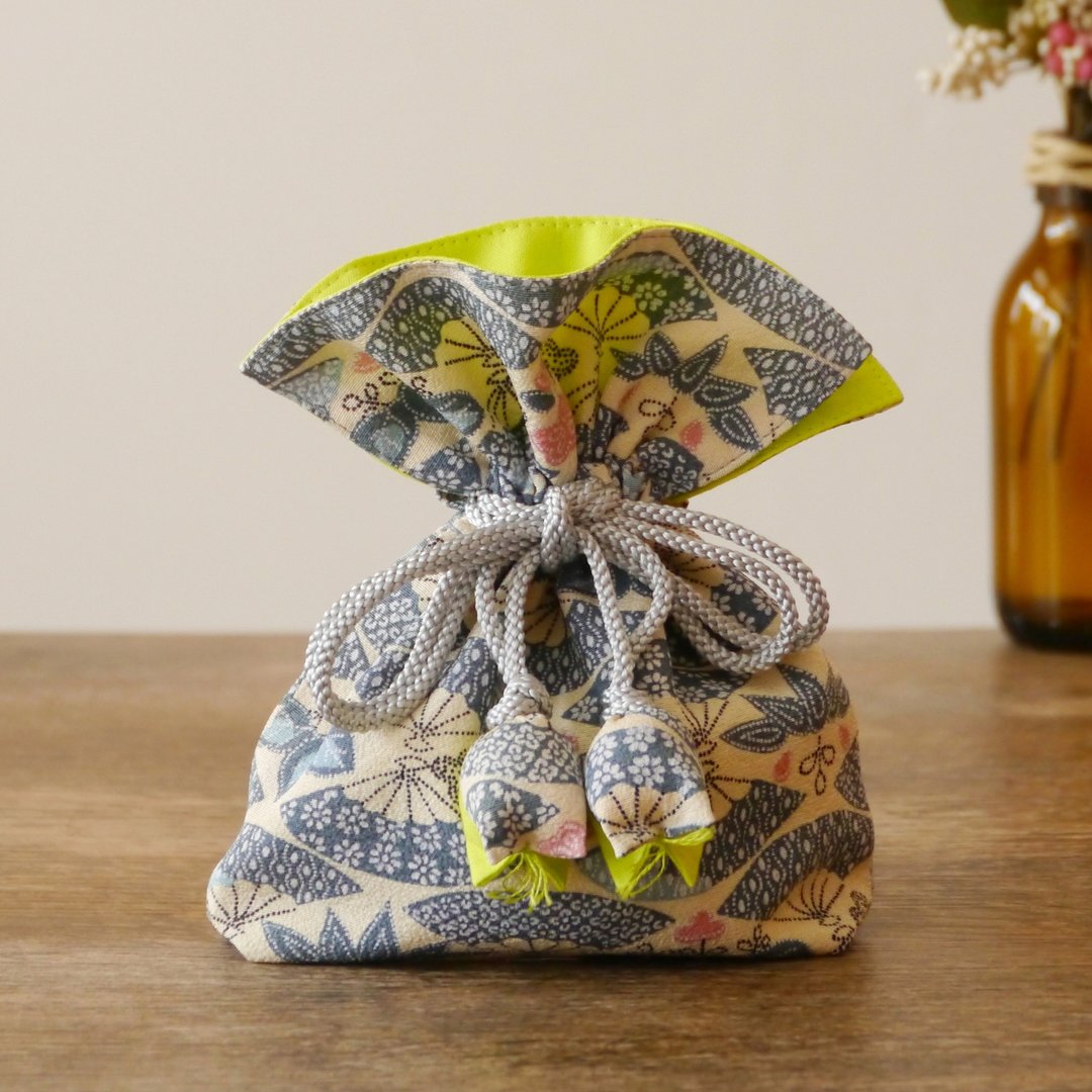 Happy Purse FUGURO Fan Sentence - 化妆包/杂物包 - 棉 绿色