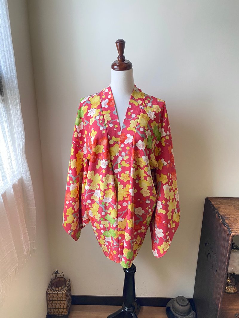 彩梅缤纷古着羽织 - 女装休闲/机能外套 - 丝．绢 粉红色