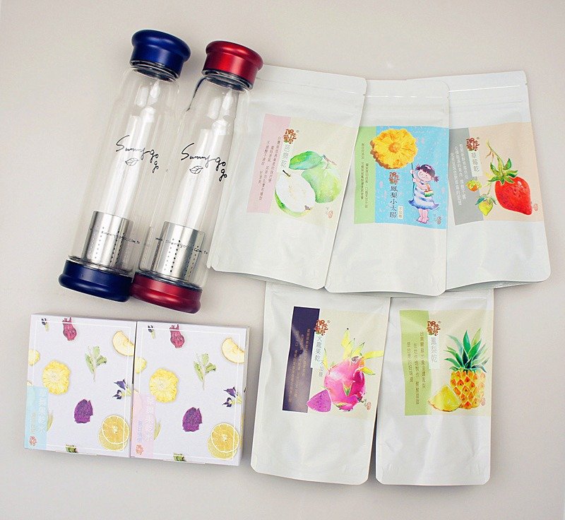 多喝水+水果干分享组-包邮 - 水果干 - 玻璃 