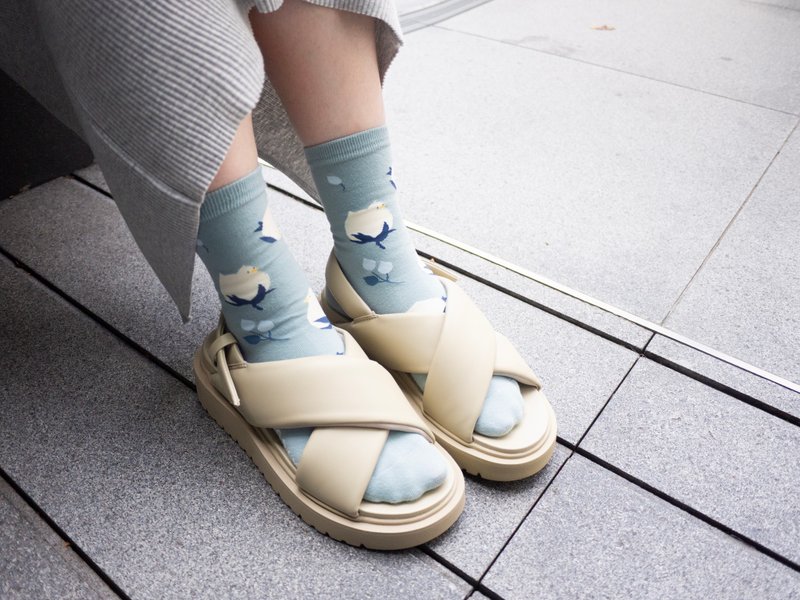 晨日工作室 x SOUNDSGOOD联名提花袜 梦眠絮语 - 袜子 - 棉．麻 