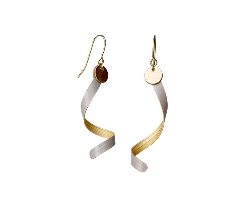 自然的路径 - 台湾桂竹耳环 Trace of Nature - Bamboo Earring - 耳环/耳夹 - 竹 灰色