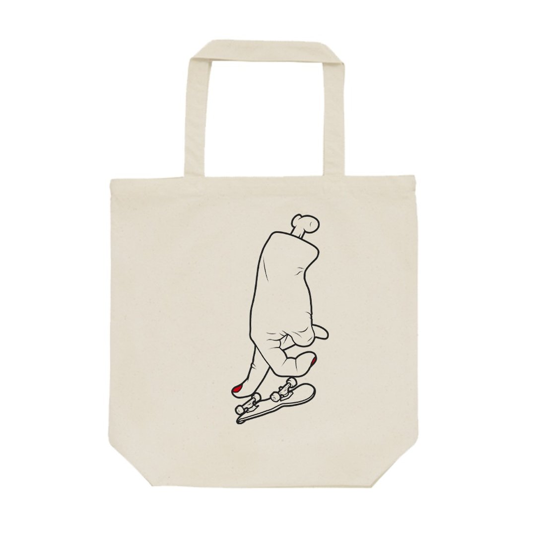 tote bag / Finger Board "F / S heel flip" - 手提包/手提袋 - 棉．麻 卡其色