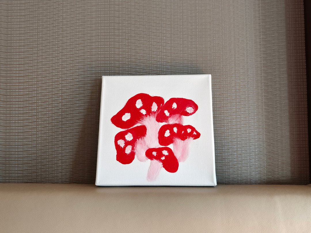 蘑菇/压克力水彩画/童趣画/疗愈画/挂画 - 海报/装饰画/版画 - 棉 