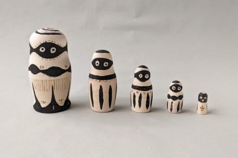 Bozu Matryoshka no.2 - 摆饰 - 木头 