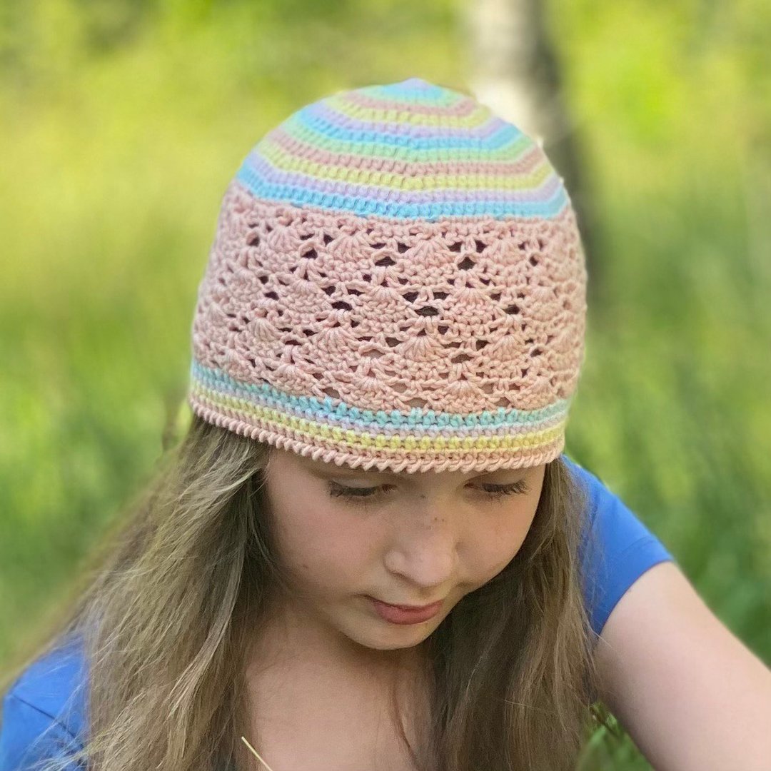Crochet Hat Pattern The Angelina striped beanie/(Sizes - 3/6 months up to adult) - 编织/刺绣/羊毛毡/裁缝 - 其他材质 多色