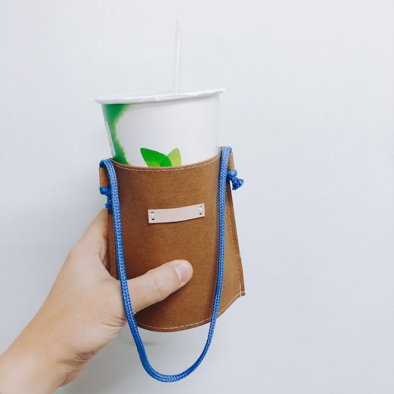 来这套杯袋 撕不破水洗牛皮纸 饮料提袋 咖啡色 - 随行杯提袋/水壶袋 - 纸 