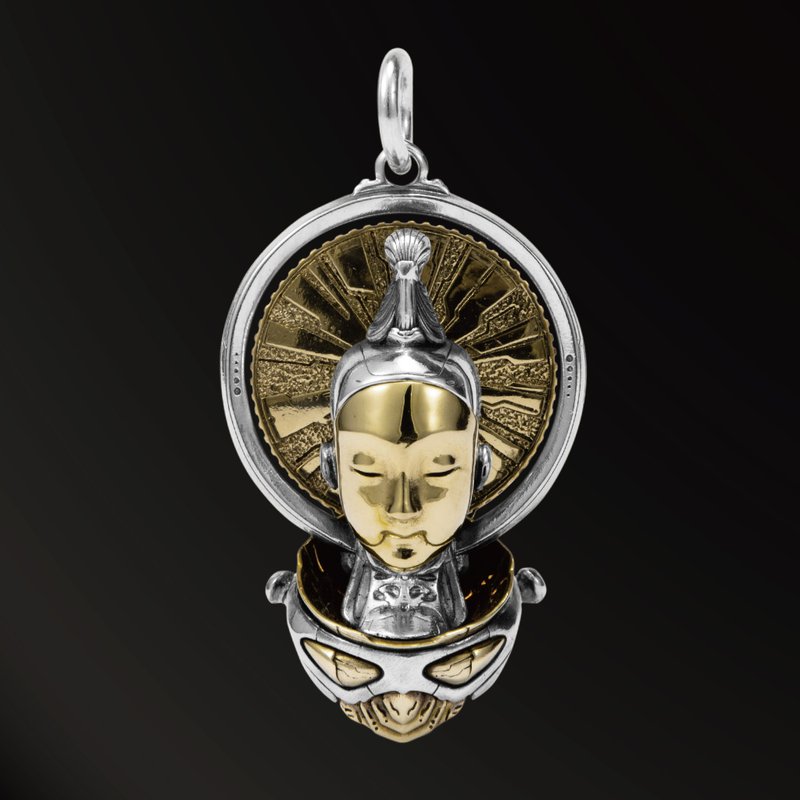 未来仏1.0 中国3D艺术家林琨皓作品 无垠联名 赛博朋克佛 未来菩 - 项链 - 银 银色