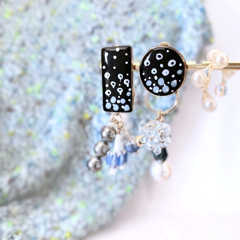 Neyuki耳夹/舞动耳针耳骨夹套装 - 耳环/耳夹 - 塑料 黑色