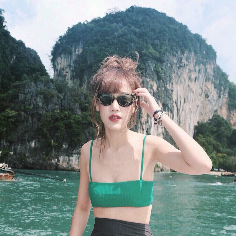 Aprilpoolday Swimwear / CAPSULE ROLLING TOY / Green-Grey - 女装泳衣/比基尼 - 其他材质 绿色