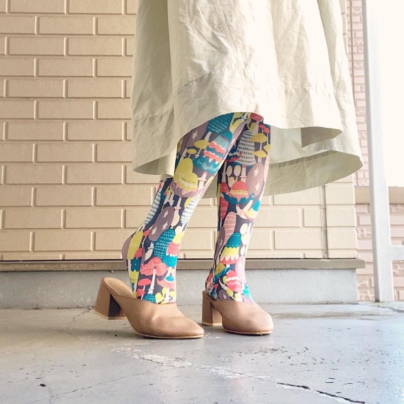 Coprinus comatites / pattern tights / pattern tights, fashion, mushroom tights, textured stocking - 丝袜 - 聚酯纤维 多色