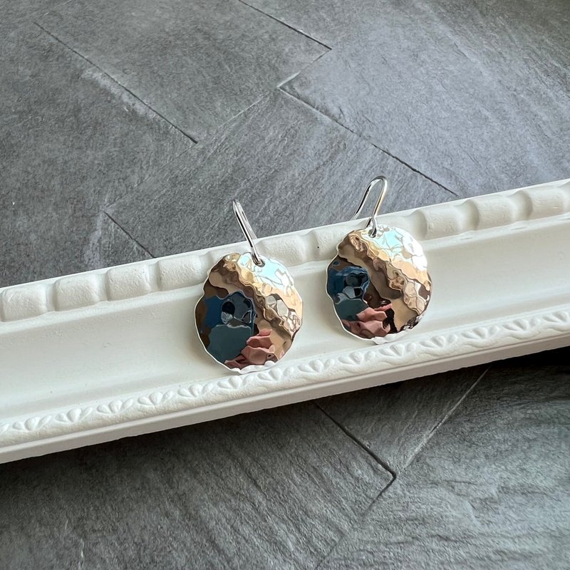 粼光耀闪造型耳环 (共两色) - 耳环/耳夹 - 铜/黄铜 银色