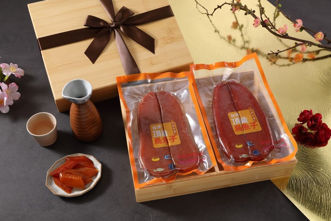 顶级乌鱼子双入礼盒 - 免费刻字 竹木礼盒 缎带包装 - 其他 - 新鲜食材 