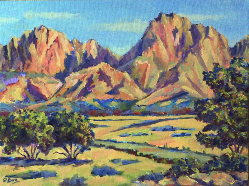 山景绘画, 山景油画, 原创艺术, 亚利桑那绘画, 山景绘画 - 海报/装饰画/版画 - 棉．麻 多色