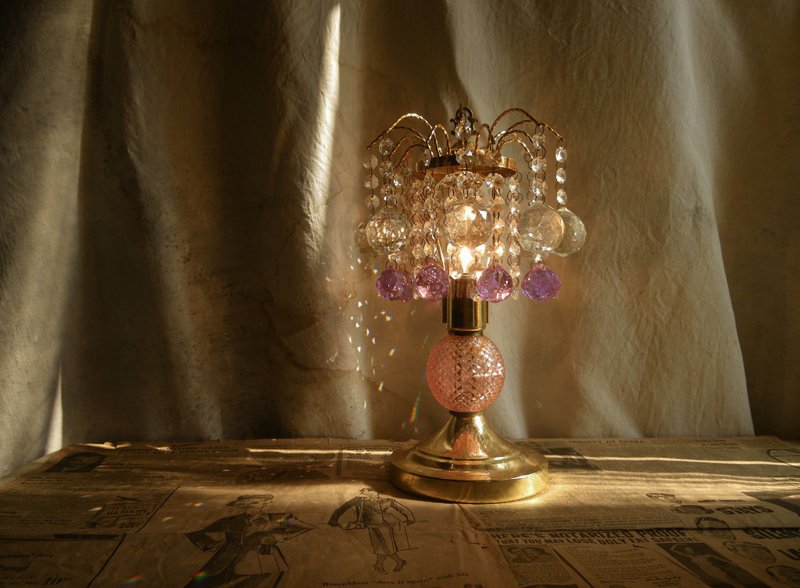 【老时光 OLD-TIME】早期台湾制水晶玻璃桌灯 - 灯具/灯饰 - 其他材质 