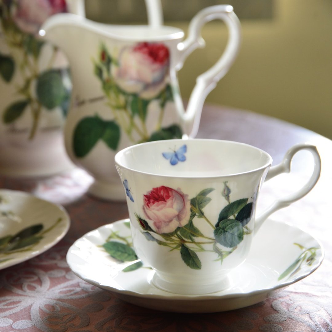 英国RK Palace Garden玫瑰花园系列单人点心2件礼盒组(1杯盘1盘) - 茶具/茶杯 - 瓷 