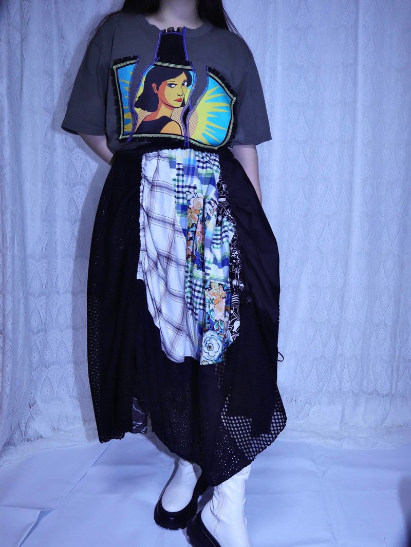 2way MIX 设计裙6011BGR MEIKEIIN handmade - 裙子 - 其他材质 黑色