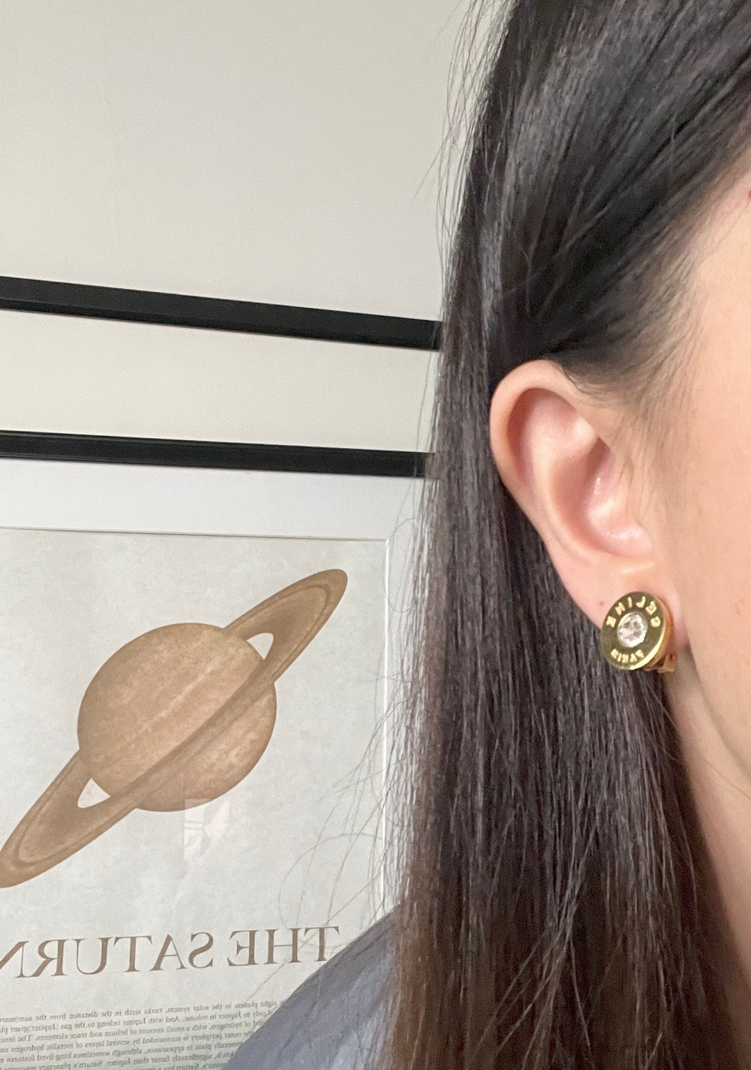 CELINE vintage earrings 中古闪石耳夹 日本中古 - 耳环/耳夹 - 其他金属 金色