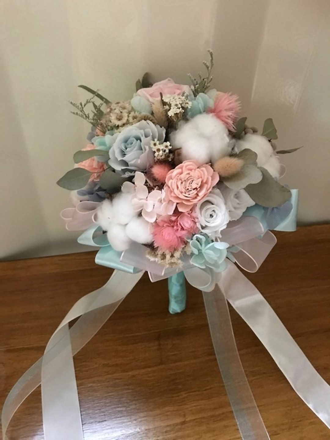 定制捧花 NO.04*宁静粉蓝/永生花 干燥花捧花 定制订作 婚礼礼物 - 干燥花/捧花 - 植物．花 