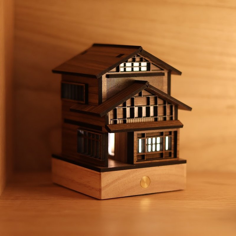 【海之京都-翼宿四/伊根舟屋】床头灯/桌面摆件/USB/送小船 - 灯具/灯饰 - 木头 咖啡色