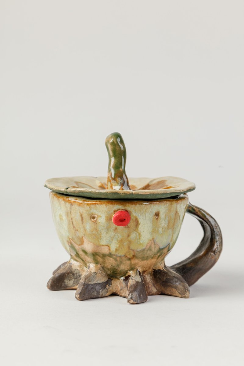 变形章鱼系列—荷花章鱼杯 - 其他杯子 - 陶 白色