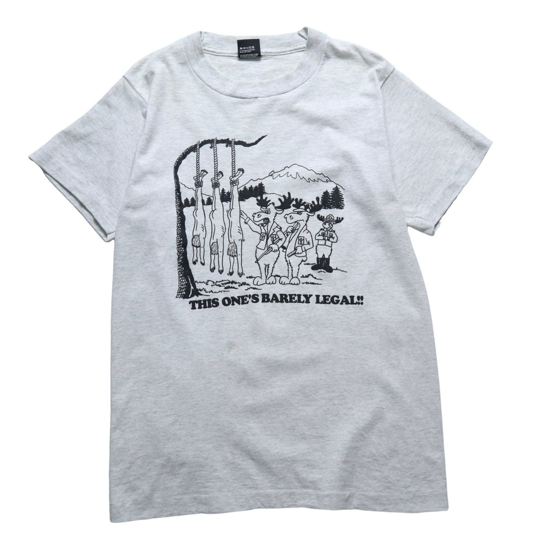 90s 美国制 Screen Stars funny deer cartoon tee - 男装上衣/T 恤 - 其他材质 灰色