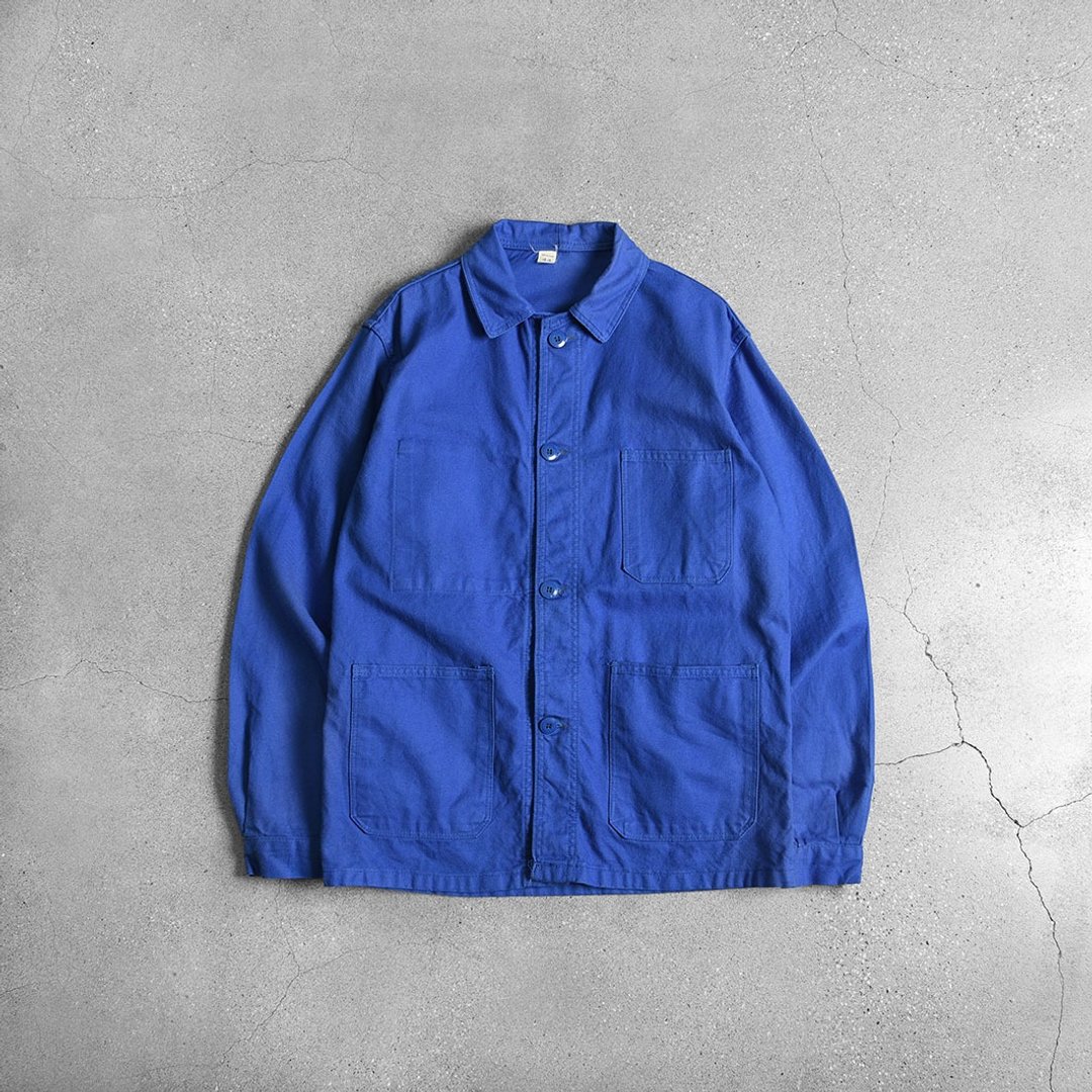 欧洲蓝染工装外套 / Vintage古着 - 男装外套 - 棉 蓝色