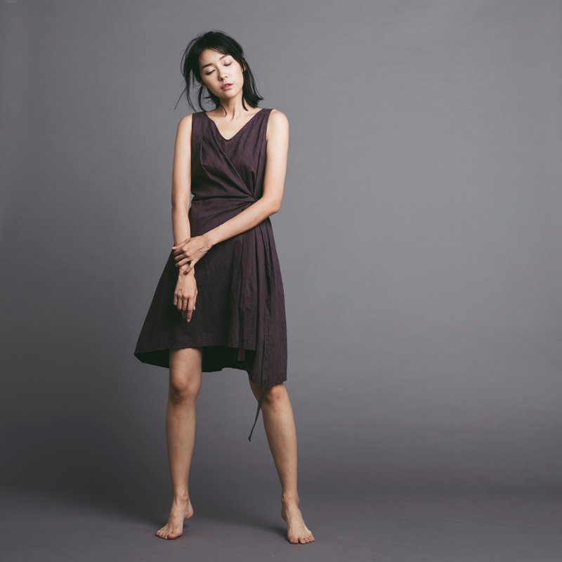 多穿法洋装 - 紫 - 洋装/连衣裙 - 棉．麻 紫色