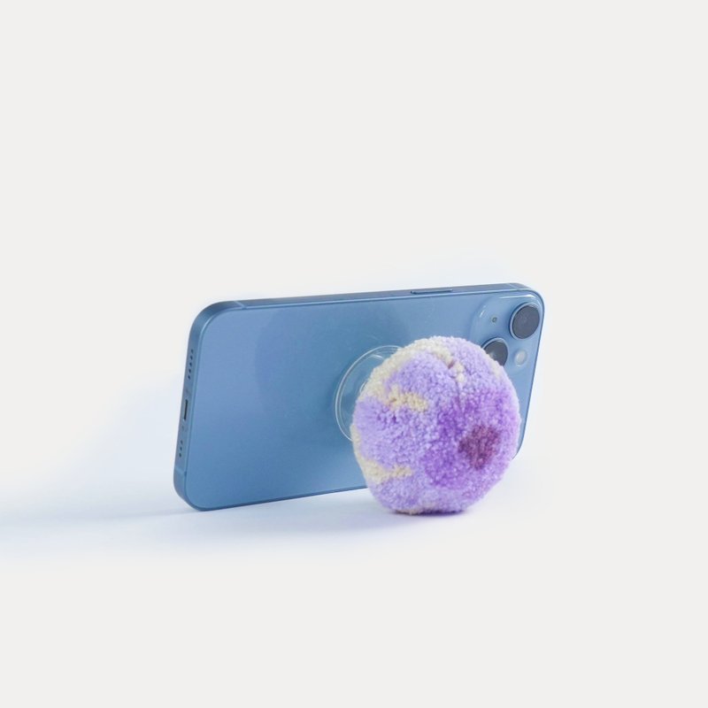 莱威林湿皮伞-手工簇绒立体蘑菇手机支架-羊毛/手工/追剧/礼物 - 手机座/防尘塞 - 羊毛 紫色