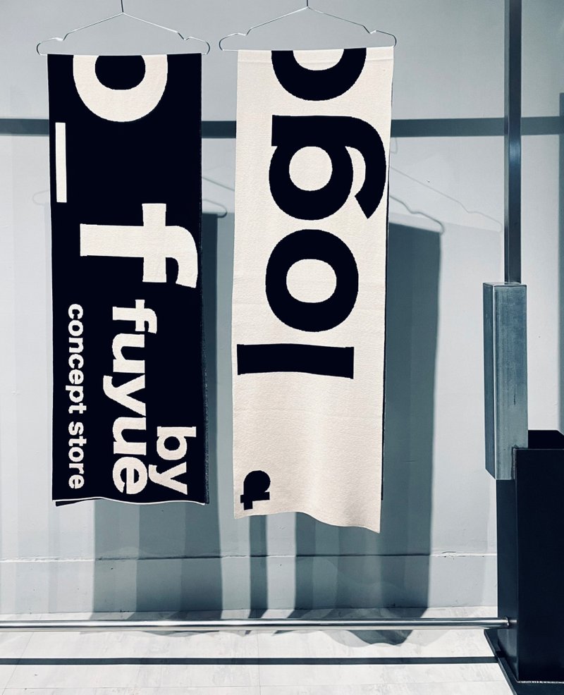 fuyue select 配色围巾 - 围巾/披肩 - 聚酯纤维 黑色